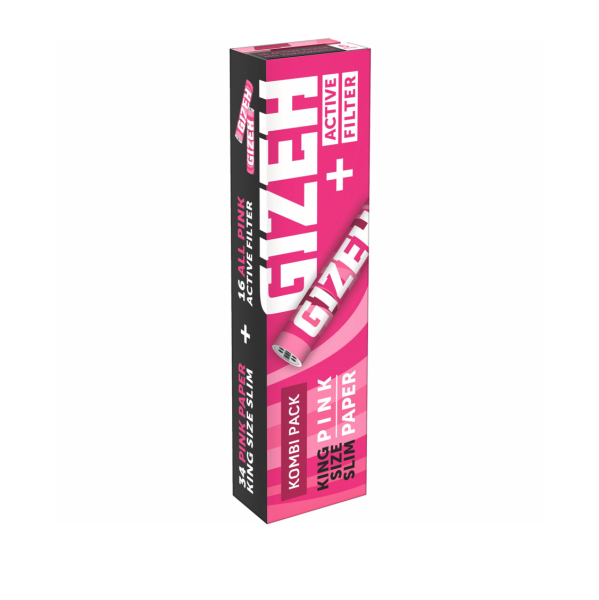 GIZEH_PINK_King_Size_SlimActive_Filter_kombi_pack_pink_papes_active_filter_charcoal_2in1_tray_sideview.png