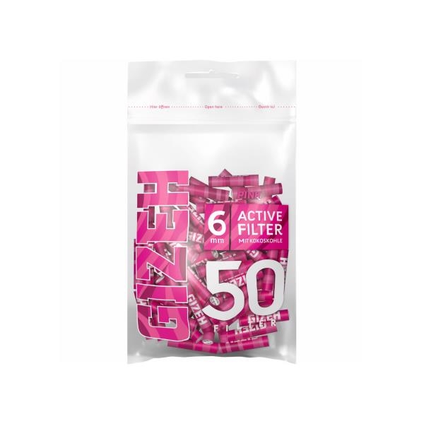 Gizeh Pink Active Filter 6mm 10x 50er Beutel