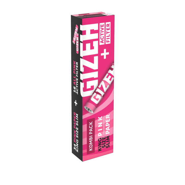 Gizeh papes  Pink King Size Slim + Active Filter