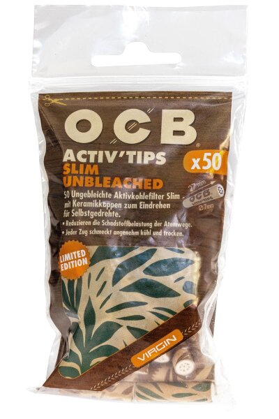 OCB Active´Tips Extra Slim unbleached Limited Edition 6mm 1VE = 50 Tips